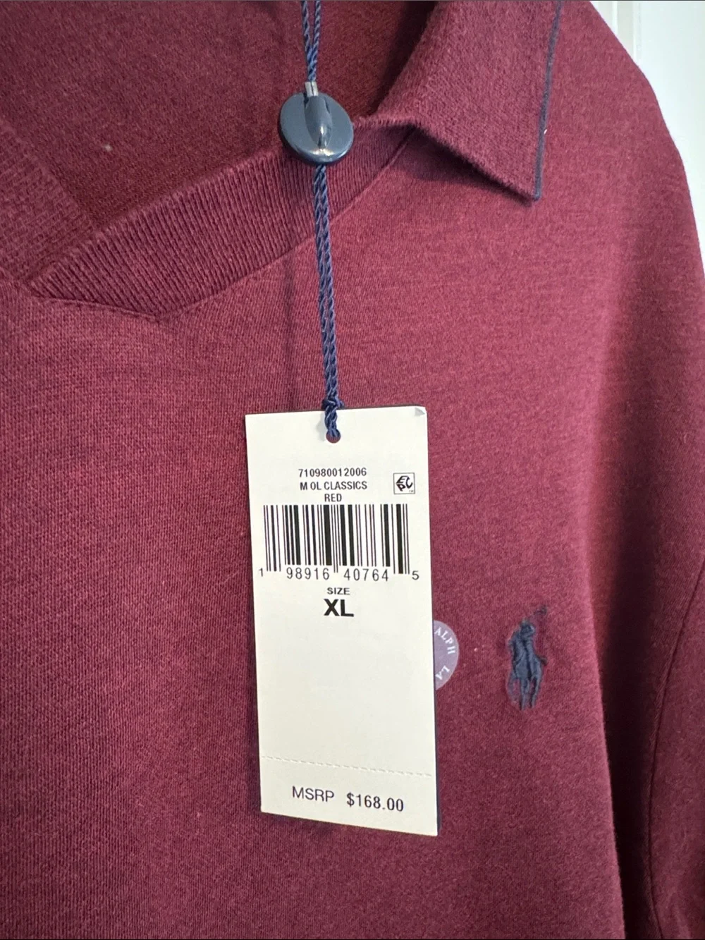 Polo by Ralph Lauren Men's Wine V-Neck Sweater